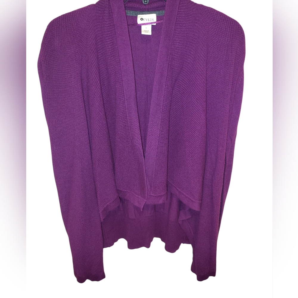 STYLUS Women's Vibrant Purple Cardigan